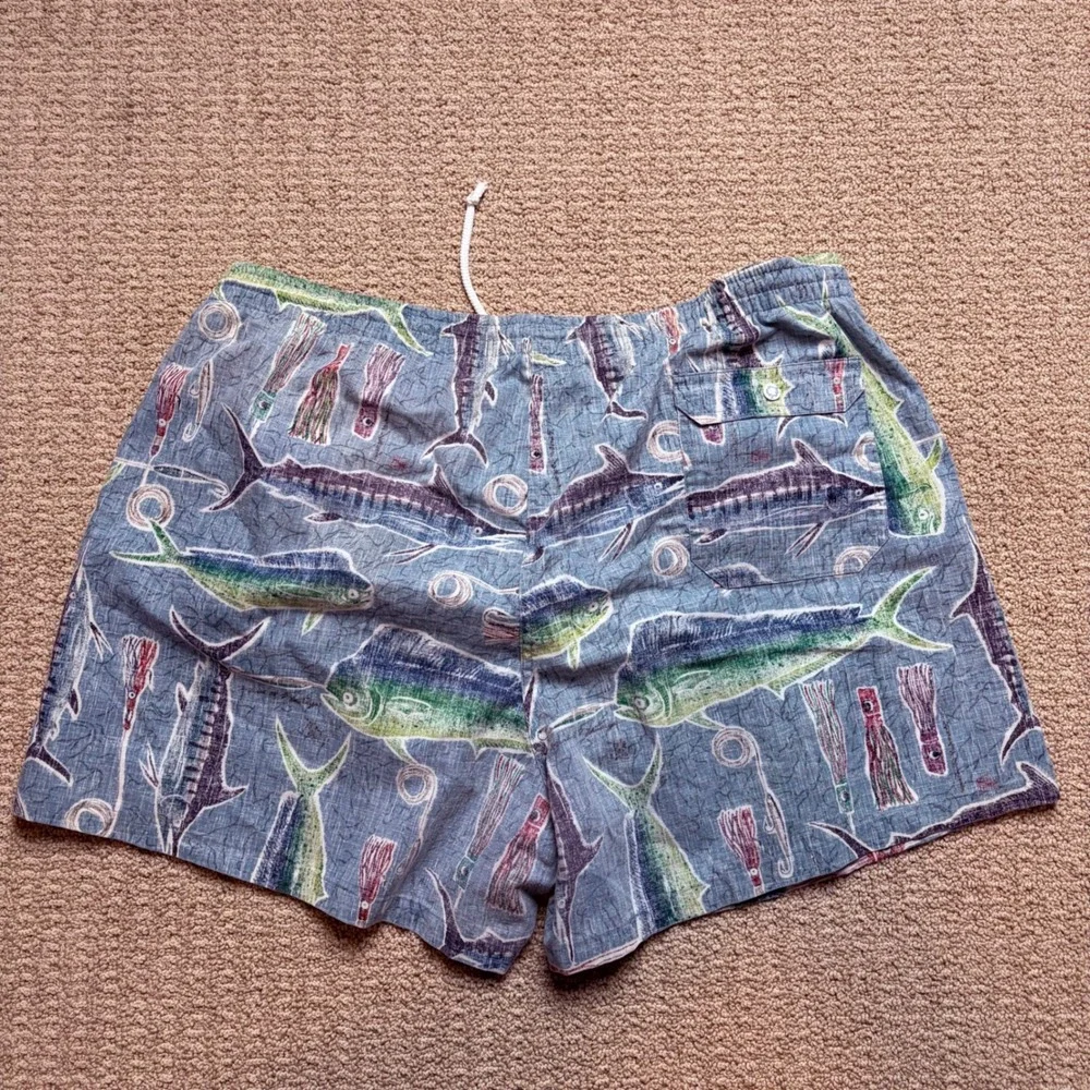 Reyn‎ Spooner XXL Marshall Madruga Fishing Swim Trunks Blue Marlin Mahi Mahi